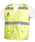 No Nonsense High Visibility Safety Vest Made From Flame Resistant Cotton Class 2 Ansi Type R Back Access Large Size with reflective tape.