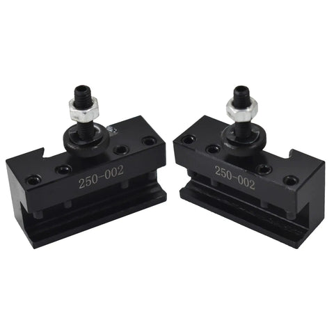 Two One Piece Quick Change Turning And Facing CNC Tool Post Holder OXA 250 002 for lathe, heavy-duty steel, side view