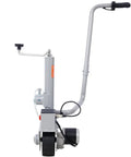 Heavy Duty Electric Trailer Dolly With 5000 Lbs Towing Capacity, showing 350W motor, steel frame, and large rubber tire.