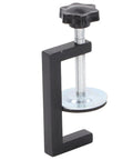 Heavy Duty 4 Piece Woodworking C Clamps Offer Killer Grip And Smooth Turn Adjustment For Straight Up Diy Projects Plus Workshop Job Site Tasks That Demand Reliable Wood Fixing Power Without Any Sweat Or Setup Hassles At All - close-up of a black C clamp with a threaded screw and metal base.