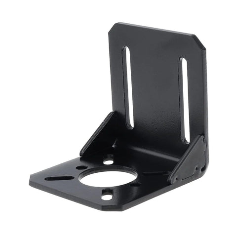 Universal motor mount bracket for CNC and 3D printers, L-type, 3mm steel, durable and versatile horizontal mounting solution.