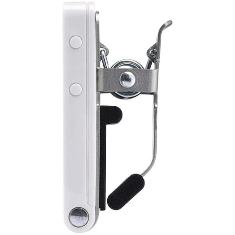 Side view of PolyTune Clip On Guitar Tuner With Polyphonic Tuning Strobe And Chromatic Modes Plus 108 LED Matrix Display, showing clip mechanism.