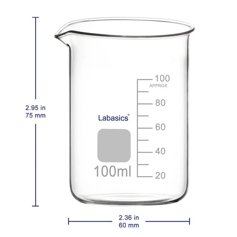 Borosilicate Glass Beaker With Pouring Spout Griffin Low Form 100 Milliliters Laboratory Beaker High Temperature Resistant Glassware