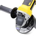 Angle grinder with 4.5-inch depressed-center metal grinding wheel installed (1/4 in thick, 7/8 in arbor)