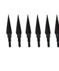 Six black 125 Grain Traditional Broadheads For Archery Hunting Dope Screw In Wide Heads 6 Pack