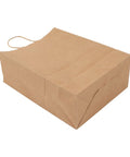Single kraft paper bag with handles, 280x280x150mm, for takeout food; 50 Pack Kraft Paper Shopping Bags With Handles Eco Friendly Reusable Durable Large Capacity For Shopping Gift Wrapping DIY Decor Takeout Food Multipurpose Bags 280x280x150mm.