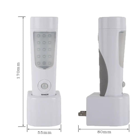 4 In 1 Motion Sensor Wall Night Light Two Pack Rechargeable Emergency Light And Power Outage Torch LED Portable Flashlight