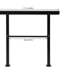 Badass Built Adjustable Stair Handrail Heavy Duty Zinc Steel Safety Railing dimension view, 111.7cm long, 78cm wide, and 88.3cm high.