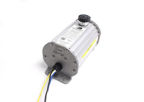 Dexter K71-651-00 electric/hydraulic brake actuator, aluminum body, 1600 PSI, wired (front view)