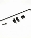 Heavy Duty Tough As Nails Drop Rod Gate Latch For Outdoor Garden Fencing featuring mounting kit, screws, and brackets in black.