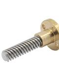 Stainless Steel T8 Lead Screw With Brass Nut For 3D Printers, 8Mm Diameter, 2Mm Pitch, 2Mm Lead, Trapezoidal Rod, close-up view.