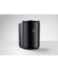 Top Shelf One Liter Milk Chiller Fridge Built Right For Home Baristas in sleek black design on countertop.