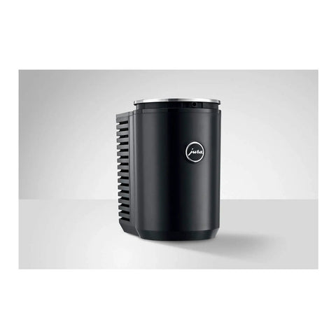 Top Shelf One Liter Milk Chiller Fridge Built Right For Home Baristas in sleek black design on countertop.