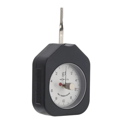 On The Go Gram Force Tension Gauge For Relay Contacts And Electronic Switches Portable 10g Reading With 0.2g Graduation Durable Alloy Build High Precision Tension Tester For Micro Switches And Circuit Makers, black dial gauge