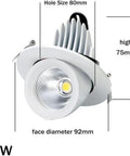 Slick Adjustable LED Recessed Ceiling Lights Featuring 360 Rotation And Solid Stainless Steel Trim For A Flat Out Stellar Glow Inside Any Home Or Commercial Space With Energy Saving Build And Crisp 6000K Output showcasing dimensions.