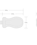Diagram of 3-In-1 Stubby Multi-Bit Driver With Phillips And Slotted Bits, 1 Quarter Inch Shank 1 Nut Driver Bit Tube, dimensions shown