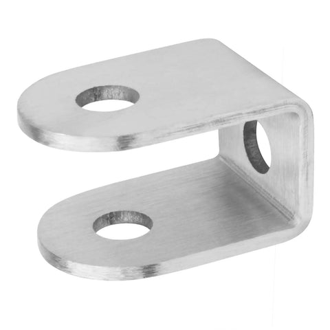 Three Quarters Inch U Brackets Set Of Ten In 304 Stainless Steel With Brushed Finish For Restroom Partitions, Pre Drilled Holes For Three Eighth Inch Bolts