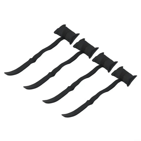 Fixed Car Roof Anchor Kit With Quick Fix Rope, 4 black anchors, for kayaks, canoes, and surfboards, heavy duty roof load security.