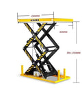 Heavy Duty Electric Hydraulic Work Table No Sweat Operation Adjustable Height Up To 178 cm with dimensions and scissor lift design.