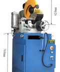 Industrial Grade Semi Automatic Metal Circular Saw view showing motor and structure, designed for stainless steel and heavy iron cutting.
