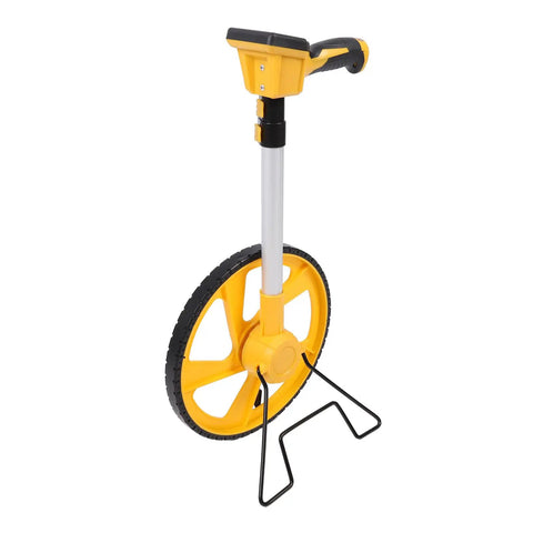 Digital Measuring Wheel With Backlit Display Telescopic Rolling Measuring Tool For Indoor Outdoor Distance Measurement, yellow wheel.