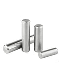 Set of 304 Stainless Steel Cylindrical Pin Locating Dowel, 12 mm diameter, solid shaft, variety of lengths, industrial use.