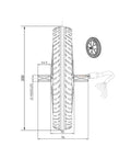 8-inch adult scooter motor wheel with ultrathin brushless hub motor; blueprint shows mounting holes and dimensions.