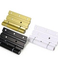 Heavy Duty Aluminum Alloy Casement Sliding Window Hinges For Cabinets Closets, shown in gold, black, and white color options