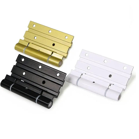 Heavy Duty Aluminum Alloy Casement Sliding Window Hinges For Cabinets Closets, shown in gold, black, and white color options