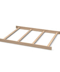 Solid Wood Full Size Bed Rail Conversion Kit For Monogram Convertible Cribs In Driftwood Finish laid out with four slats