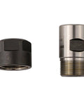 Ultimate ER Collet Sleeve Thread Adapter Kit For Engraving Spindle Motors showing black and silver conversion nuts.