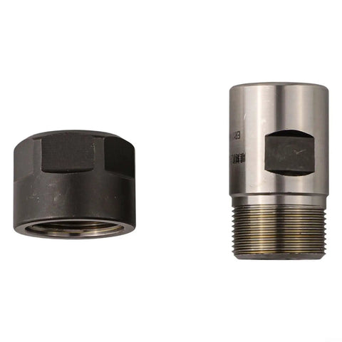 Ultimate ER Collet Sleeve Thread Adapter Kit For Engraving Spindle Motors showing black and silver conversion nuts.