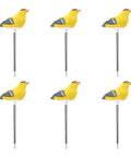 Six 6X Soil Moisture Meter With Watering Alarm And Hygrometer Sensor For Plants, Cute Yellow Bird Design Garden Decor