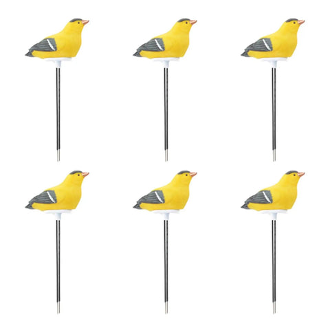 Six 6X Soil Moisture Meter With Watering Alarm And Hygrometer Sensor For Plants, Cute Yellow Bird Design Garden Decor