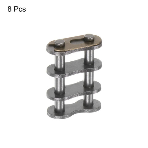 Eight Piece Double Roller Chain Master Connector Links For 10A-2 And 50-2 Roller Chains, 15.875mm Pitch Carbon Steel Construction