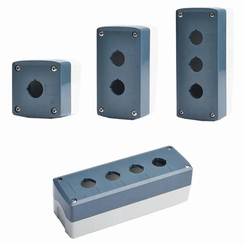 Rugged 22mm Waterproof Button Junction Box IP65 Enclosure with 1 to 6 hole options, ABS material, for industrial control panels