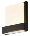 Slick 24 Inch Vanity Light With Three LED Sconce Bars, 3000K Warm White, rectangular frosted acrylic lens, black finish side view