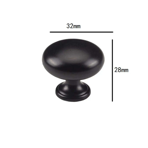 Upgrade Your Cabinets With Durable Brushed Nickel Knobs And Pulls For Kitchen Drawers And Closet Doors, Fingerprint Resistant, Tarnish Free Hardware That Is Built To Last. Black round cabinet knob, 32mm diameter, 28mm height.