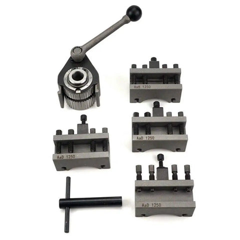 Quick Change Tool Post Holder For Mini Lathe Size Aa Multifix With Ground Gearing, Precision Tool Post, Adjustable Height