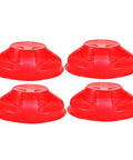 Tough Plastic Smoke Alarm Covers Four Pack Waterproof Dust Protector Shield Keep Kitchen Detectors Spotless Hassle Free Easy Snap On Grease Guard For Busy Kitchens in vibrant red color.