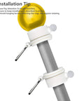 Ditch The Tangle Knot To The Curb With This Slick 360 Rotating Flag Pole Mounting Ring Clip showing installation tips on a silver flag pole.