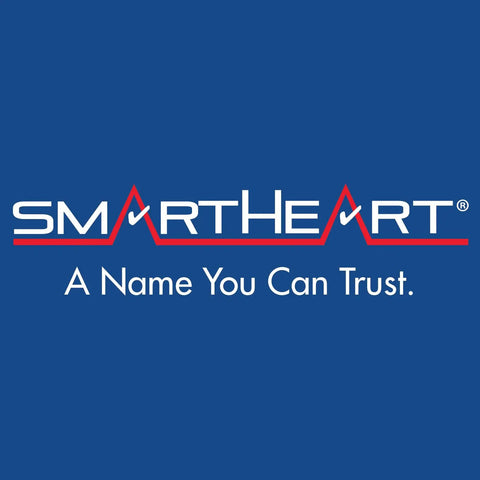 SmartHeart logo with the tagline 'A Name You Can Trust' on a blue background.
