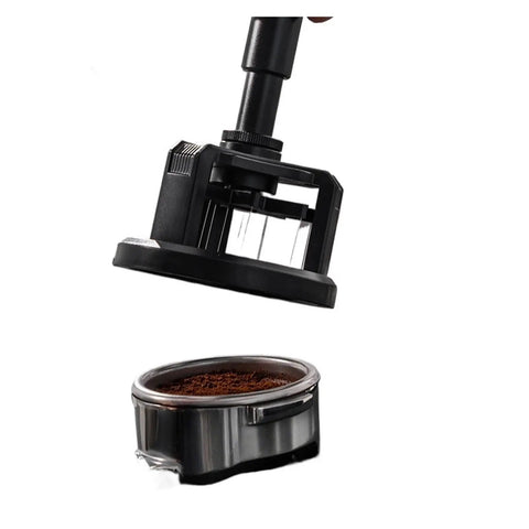 Automatic Rotating Wdt Tool Espresso Needle Distributor Anti Clumping Coffee Grinder Accessory 53 Mm above coffee grounds.