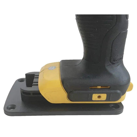Side view of 5 Pack Tool Holder Dock Mount For Dewalt 20V Drills And Milwaukee M18 Tools, durable ABS plastic wall mount.