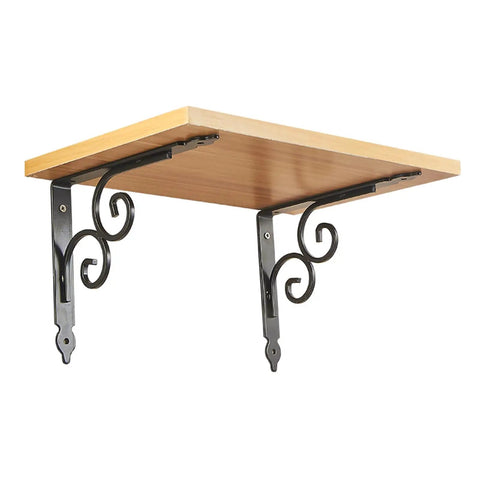Heavy Duty L Shape Wall Mount Shelf Brackets With Screws Built Like A Tank Rock Solid Floating Shelf Support Smooth Iron Corner Bracket For Garage Or Home Black 11Point4 Inch Pack, featuring elegant curled design.