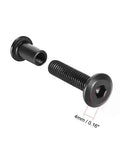 Built Tough Hex Socket Screws And Post Binding Bolts For Leather Craft Legit Heavy Duty M6 Male And Female Threads With Sleek Black Carbon Steel Coating Rock Hard Hold For Bags And Belts 10 Pack showing M6 black carbon steel screws and binding post.