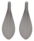 Dope Loquat Leaf Zinc Alloy Cabinet Pulls And Drawer Handles Set In Pearl Gray Finish 2 Pieces front view