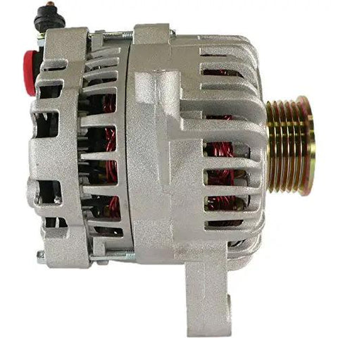 Beefed Up Alternator for Ford Expedition 2003 2004 Lincoln Navigator 5.4L 4.6L showing silver body and internal components, 12V 110 Amp.