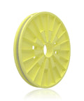 Empty yellow spool for 3M Kapton Polyimide Film Tape 5mm By 33m, side view, suitable for electronics insulation and soldering.