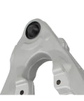 Close-up of an aluminum front lower control arm for Chevy Silverado 1500 2014 2015 2016 2017 upgrade kit showing OEM-grade build.